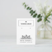 かわいらしフローラ追加ロゴQRコードイヤリングディスプレイ 名刺 (スタンド正面)