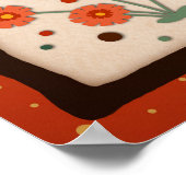 かわいらしフローラ過剰思考レトロインスパイア引用文 ポスター (角)