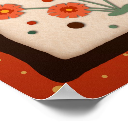 かわいらしフローラ過剰思考レトロインスパイア引用文 ポスター (角)