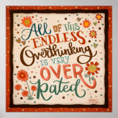 かわいらしフローラ過剰思考レトロインスパイア引用文 ポスター (正面)