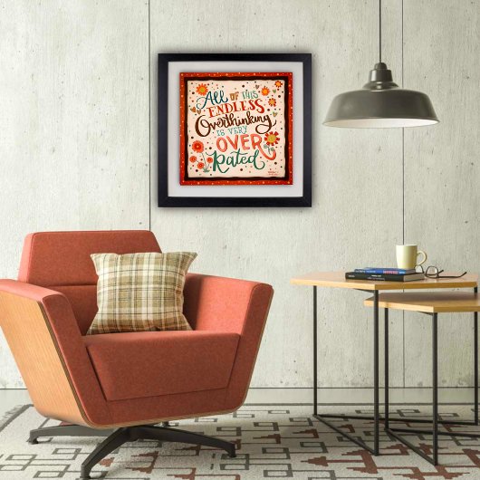 かわいらしフローラ過剰思考レトロインスパイア引用文 ポスター