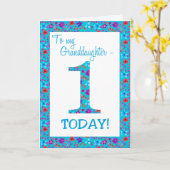 かわいらしフローラ1歳の孫娘ブルー カード (黄色い花)