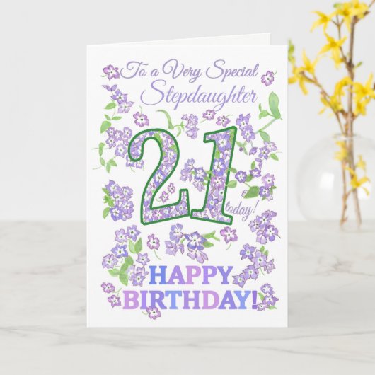 かわいらしフローラ21歳誕生日特別継娘 カード (黄色い花)