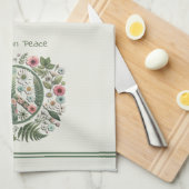 かわいらしフローラ70のレトロ「平和の開花」標識 キッチンタオル (四つ折り)