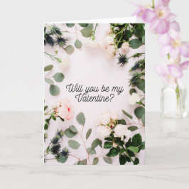 かわいらしフローラ、シンプル、ミニマリストValentinesカード カード