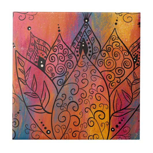 かわいらしフローラ タイル (正面)