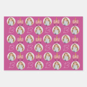 かわいらしフローラUnicornフォト誕生日 ラッピングペーパーシート (正面2)