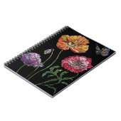 かわいらしブラックウォーター絵画カラーのケシ ノートブック (左側)