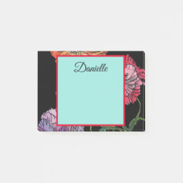 かわいらしブラックウォーター絵画カラーのケシ ポストイット