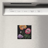 かわいらしブラックウォーター絵画カラーのケシ マグネット (インサイチュ (食洗機))