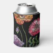かわいらしブラックウォーター絵画カラーのケシ 缶クーラー (缶裏面)