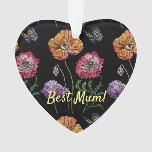 かわいらしブラックウォーター絵画カラーのママ オーナメント (正面)