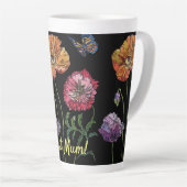 かわいらしブラックウォーター絵画カラーのママ カフェラテマグ (右アングル)