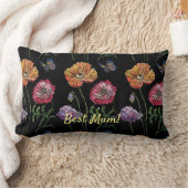 かわいらしブラックウォーター絵画カラーのママ ランバークッション (ブランケット)