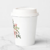 かわいらしブルゴーニュとピンクの水色の花 紙コップ (左)