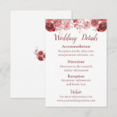 かわいらしブルゴーニュ水カラー美しい結婚ズ エンクロージャーカード (正面/裏面)