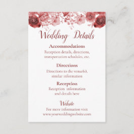 かわいらしブルゴーニュ水カラー美しい結婚ズ エンクロージャーカード