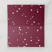 かわいらしブルゴーニュ白い花のフローラ結婚 プレイスカード (内部開封)