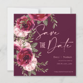 かわいらしブルゴーニュ・ピーチフローラ結婚発表 マグネット招待状 (正面)