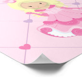 かわいらしプリンセスカスタムピンクガールズバースデーパーティー ポスター (角)