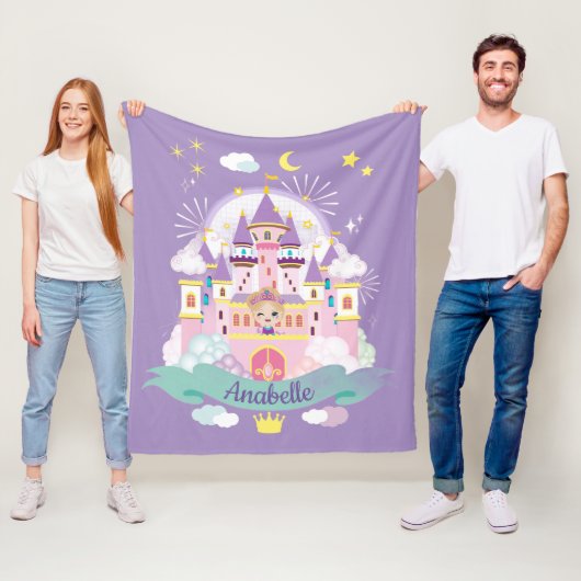 かわいらしプリンセスパパーソナライズされたープル フリースブランケット (インサイチュ)