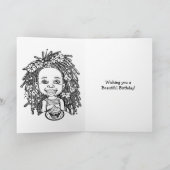 かわいらしプリンセスパーソナライズされた誕生日 カード (内部)