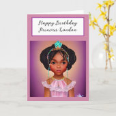 かわいらしプリンセスパーソナライズされた誕生日 カード (黄色い花)