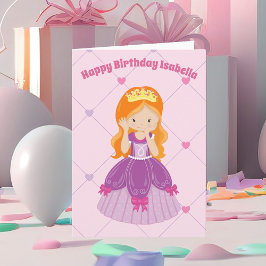 かわいらしプリンセスピカスタムンクレッドヘッドガール誕生日 カード