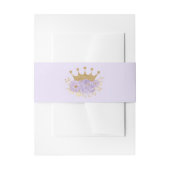 かわいらしプリンセスラベンダー金ゴールドベビーガール誕生日 招待状ベリーバンド (正面例)