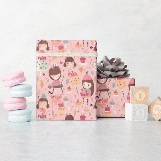 かわいらしプリンセス包装紙 ラッピングペーパー (ベビーシャワー)