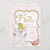 かわいらしプリンセス茶パーティー 招待状 (正面/裏面)