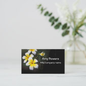 かわいらしプルメリア開花花写真 名刺 (スタンド正面)