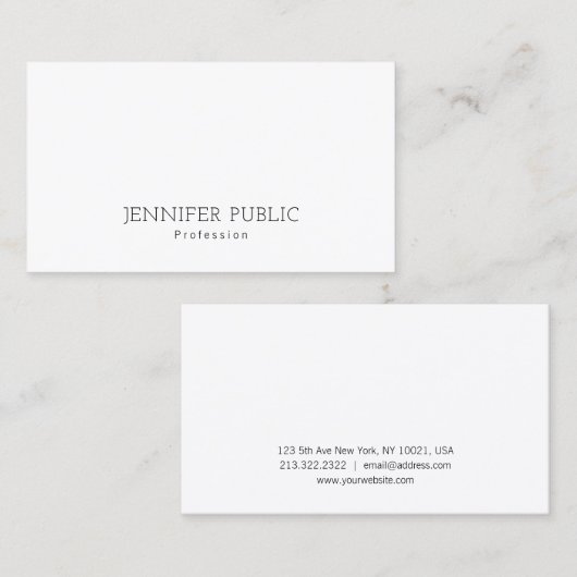 かわいらしプロフェッショナルお洒落デザインシックプレーンモダン 名刺 (正面/裏面)