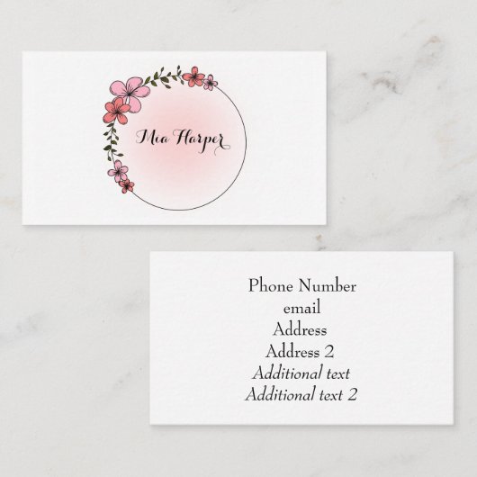 かわいらしプロフェッショナルパーソナライズされた 名刺 (正面/裏面)