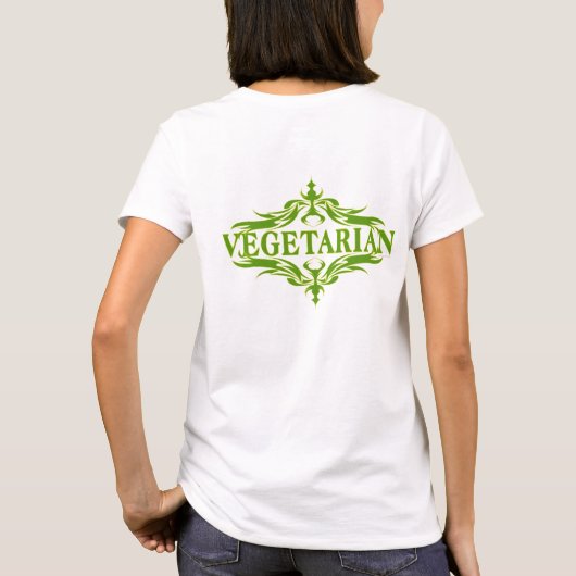 かわいらしベジタリアンデザイン Tシャツ (裏面)