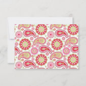 かわいらしペイズリーウェディングRSVPカード 出欠カード (裏面)