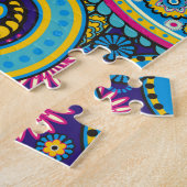 かわいらしペイズリーカラフルフローラ ジグソーパズル (側面)