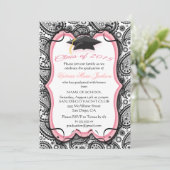 かわいらしペイズリー卒業招待状 招待状 (スタンド正面)