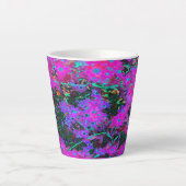 かわいらしホットピンク、マゼンタ、アクアブルー カフェラテマグ (正面)