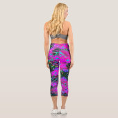 かわいらしホットピンク、マゼンタ、アクアブルー カプリレギンス (裏面)