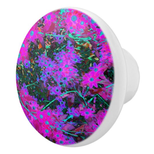 かわいらしホットピンク、マゼンタ、アクアブルー セラミックノブ (右)