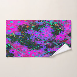 かわいらしホットピンク、マゼンタ、アクアブルー ハンドタオル