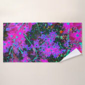 かわいらしホットピンク、マゼンタ、アクアブルー バスタオル (バスタオル)