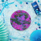 かわいらしホットピンク、マゼンタ、アクアブルー ペーパープレート (パーティー)