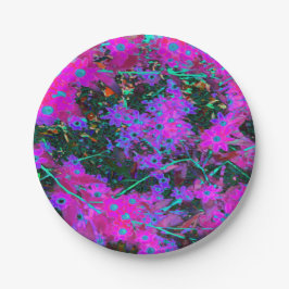 かわいらしホットピンク、マゼンタ、アクアブルー ペーパープレート