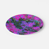 かわいらしホットピンク、マゼンタ、アクアブルー ペーパープレート (アングル)