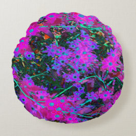 かわいらしホットピンク、マゼンタ、アクアブルー ラウンドクッション