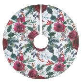 かわいらしホリデーグレナディンレッドミストレトークリスマス ブラッシュドポリエステルツリースカート (正面)