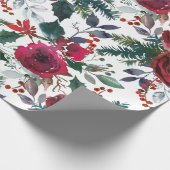 かわいらしホリデーグレナディンレッドミストレトークリスマス ラッピングペーパー (角)