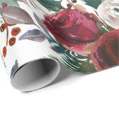 かわいらしホリデーグレナディンレッドミストレトークリスマス ラッピングペーパー (ロールコーナー)